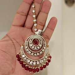Rahaat Polki Maangtikka (Ruby Red)