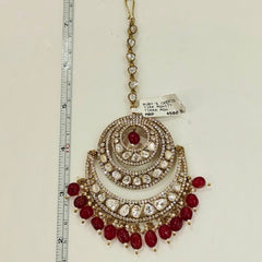 Rahaat Polki Maangtikka (Ruby Red)