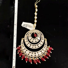 Rahaat Polki Maangtikka (Ruby Red)