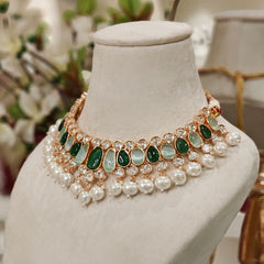 Rangoli Green polki set