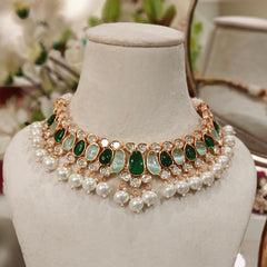 Rangoli Green polki set