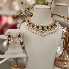 Rangoli Green polki set