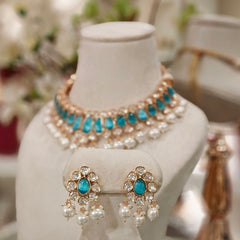 Rangoli Aqua polki set