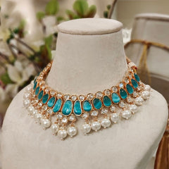 Rangoli Aqua polki set