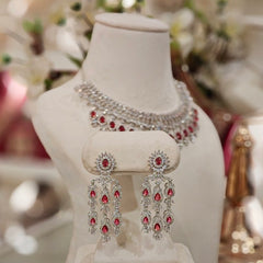 Aalia Ruby red Neckline set