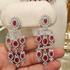 Aalia Ruby red Neckline set