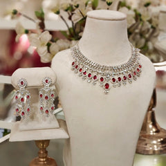 Aalia Ruby red Neckline set