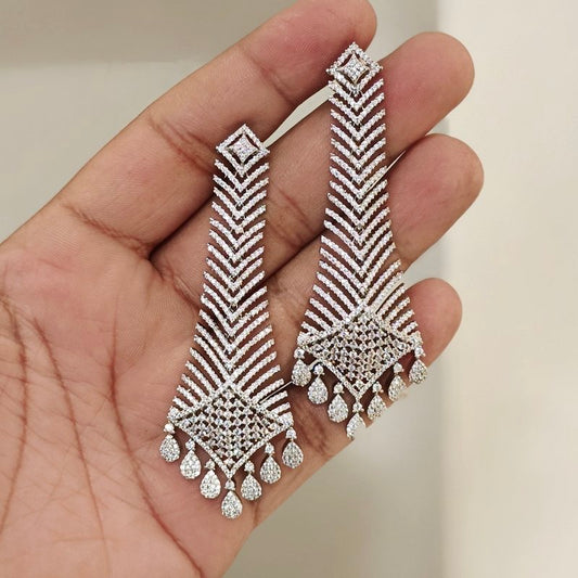 Anne White Rhodium Earrings