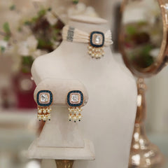 Aasvi Polki Choker Set (blue)