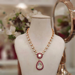 Aapsara Moissanite Polki Necklace set