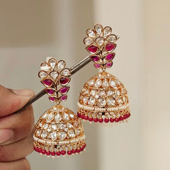 Amanaat Polki jhumki (Hot Pink)