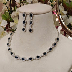 Anika AD Necklace Set (Royal Blue)