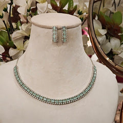 Vipasa AD necklace set (Mint Green)