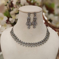 Rasika AD Necklace Set (black)
