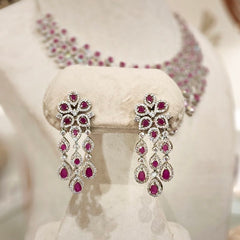 Mia Red neckline set