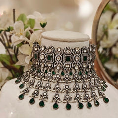Ratna Green Polki choker
