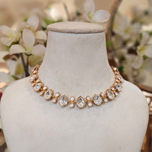 Avneet Uncut moissanite polki choker