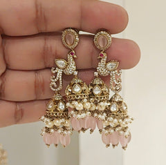 Mayur Designer jhumka (pink)