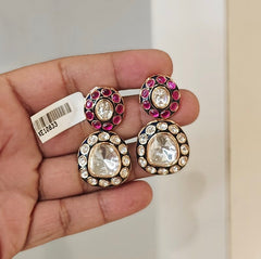 Amanat polki earrings {green}