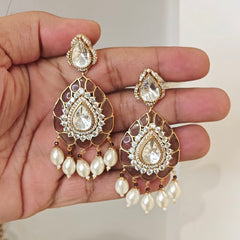 Ameena polki earrings (mouve)