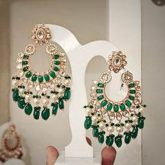 Zoha Polki Chaandbali ( Green )