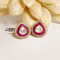 Pallavi moissanite polki studs (Ruby)