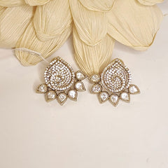 Asin Polki and CZ Earring (Golden)