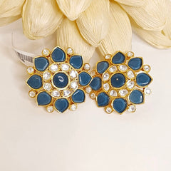 Aarzoo Maroon Polki Studs (Maoron)