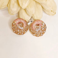 Mayuri polki studs (Pink, Rose Gold Colour)