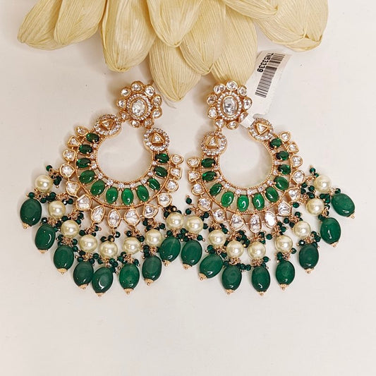 Zoha Polki Chaandbali ( Green )