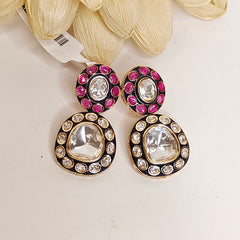 Amanat polki earrings {green}