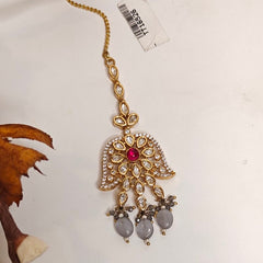 Fatima Polki Maangtikka (Red)