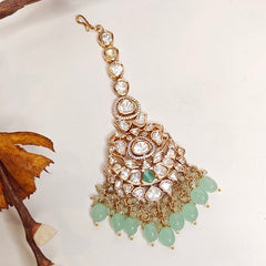 Aadal Polki Maangtikka (Mint Green)