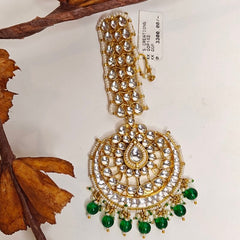 Falguni paachi kundan maangtikka (Turquoise)