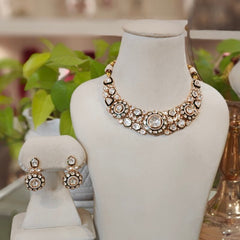 Rivayat Polki Neckline Set (red)