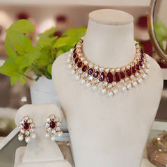 Rangoli Marron polki set