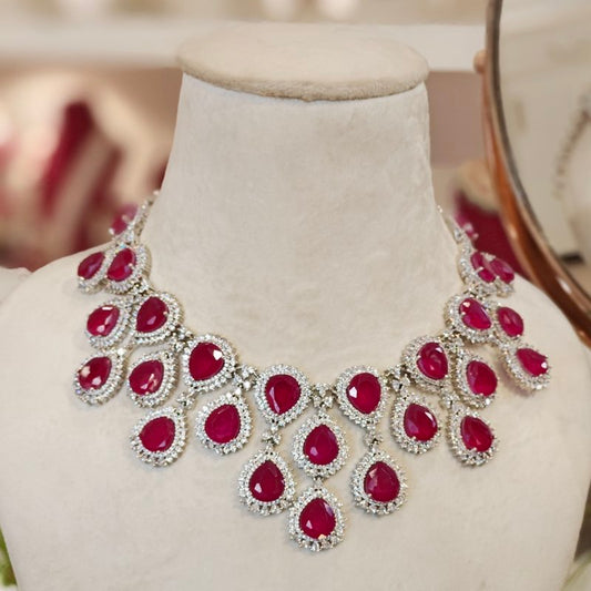 Caila Ruby Red Necklace set
