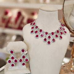 Caila Ruby Red Necklace set