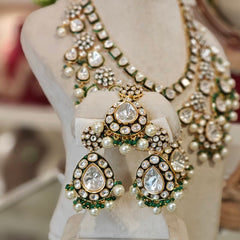 Ahelia Kundan Polki Double Line Set