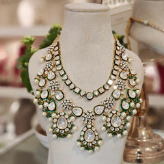 Ahelia Kundan Polki Double Line Set