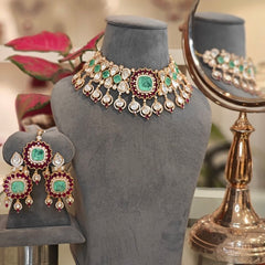 Alamelu uncut polki choker set