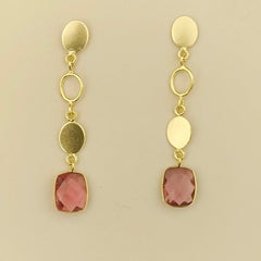 Farah danglers (Golden, Rhodolite)
