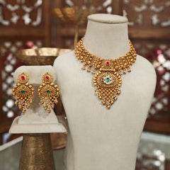 Aasha antique gold plated set