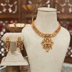 Luxmi antique gold plated set