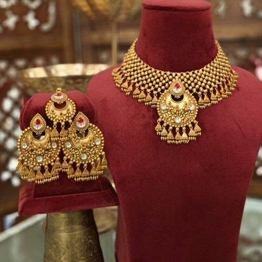 Pratima Antique gold plated set