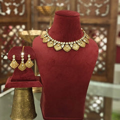 Radhika antique gold plated set