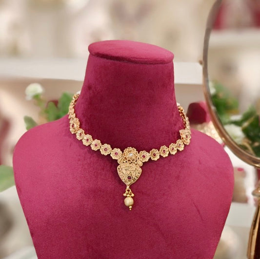 Priti antique gold plated set