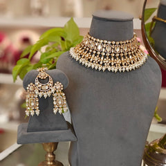 Anahaitaa Moissanite bridal necklace set