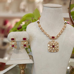 Aantarang Moissanite Pendent necklace set