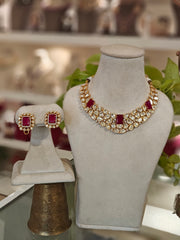 Aadesh Polki Neckline Set